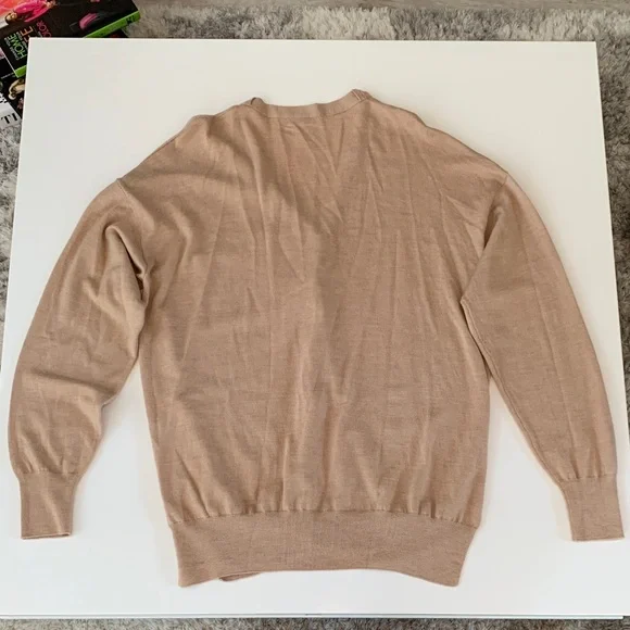 Loewe | EUC Wool Anagram Pocket Cardigan - Camel/Yellow | Sz XL - Picture 13 of 16